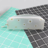 Simple Pencil Box Cute Transparent Pencil Case Zipper Square School Student Supplies Stationery Storage Bag