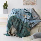 Textile City Nordic Style Throw Blanket Mermaid Pattern Blanket For Bed Living Room Tapestry Carpet Sofa Blanket Cover Bedspread