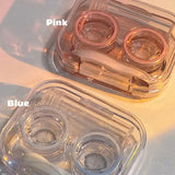 New Style Contact Lenses Case Plastic Include Tweezers Suction Set  Portable Contact Lens Box for Women Travel Hot Sale