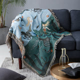 Textile City Nordic Style Throw Blanket Mermaid Pattern Blanket For Bed Living Room Tapestry Carpet Sofa Blanket Cover Bedspread