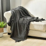 Textile City Knitted Throw Blanket Nordic Style Cozy Home Sofa Decorate Cover Yellow Plaid Bedspread 130x230cm