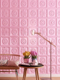 Pastoral style wallpaper self-adhesive waterproof and moisture-proof 3D stereo wall stickers warm bedroom living room background