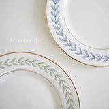 Korean Niche Leaf Pattern Phnom Penh White Ceramic Dessert Plate Western Breakfast Plate Afternoon Tea Coffee Cup Plate Set