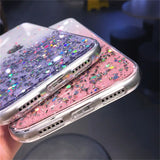 Luxury Gradient Sequins Clear Glitter Phone Case For iPhone 13 14 12 11 Pro Max X XR XS Max 7 8 14 Plus SE20 Soft TPU Back Cover