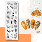 Halloween Stamping plates Stamp For Nails Pumpkin Ghost Nail Polish Templates All for Manicure Nail Designs