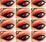 2 Pcs Cosplay Anime Eyes Lenses for Eyes Halloween Contacts Lenses Red Blackout White Contacts for Eye Colored Contact