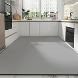 Kitchen Carpet Pvc Leather Mats Grey Solid Color Large Area Rug Waterproof Oil-proof Non-slip Floor Mat Alfombra De Cocina