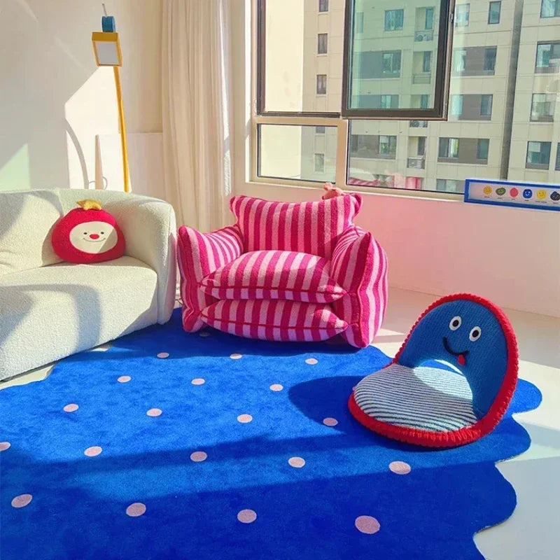 Klein Blue Irregular Decorative Living Room Carpet Simple Bedroom Soft Rug IG Cloakroom Leisure Area Plush Mats Ковер Tapis