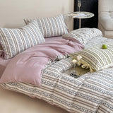 Fre Small Floral 8m Cotton Bedding Set Quilt Cover Pure Cotton Bed Canopy Four Piece Bedding Set Double Layered Weave