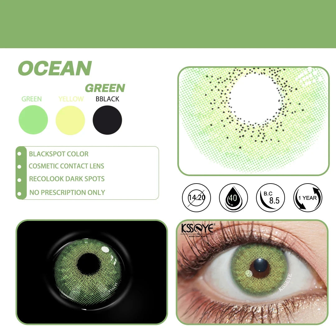 Ocean Color Colored Lenses Color Contact Lenses For Eyes Beauty Pupils Green Multicolored Lenses Contact Lens