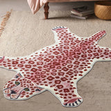 Pink Leopard Carpet Special-shaped Home Decor Rug Funny Animal Pattern Rugs Bedroom Soft Living Room Bedside Area Floor Mat