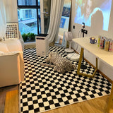 Retro Checkerboard Rug Living Room Large Area Carpet for Bedroom Home Decor Fluffy Soft Plush Carpets Study Lattice Lounge Rugs