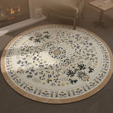 Retro European Round Carpet Living Room Sofa Coffee Table Anti Slip Carpets Classic American Bedroom Bedside Anti Stain Rug