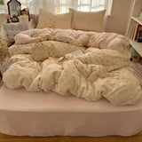 New lace washed cotton bed four-piece set Korean dormitory quilt cover student bed sheet three-piece set
