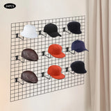 24 PCS Black Round Hat Rack Hooks, Heavyweight Gridwall Display Hangers for Caps, Multi-Purpose Organizer for Store Wall Panel