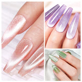 1 x 0.5 oz shimmering glitter nail polish, holographic laser ruby cat-eye gel nail polish, removable LED light manicure, DIY s