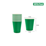 Solid Green Party Supplies Disposable Tableware Set Paper Plates Cups Napkins Tablecloth Kids Boy Birthday Baby Shower Decor