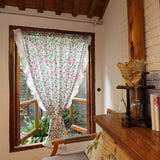 Rustic Style Ruffle Floral Pattern Curtain Enclosure Kitchen Door Curtains Cafe Living Room Window Kitchen Curtain Decoration