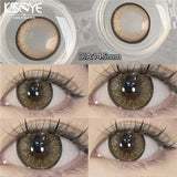 1 Pair Super Beauty Colored Contact Lenses Natural Pupils Comestic Eye Lens 14.5mm Yearly Prescription Myopia Lens Cosmetics
