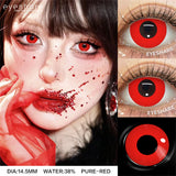 Vampire Red Eye Lenses Halloween Colorful Contact Lenses Devil Cosplay White Anime Eye Lens with Pink Pupils for Partie