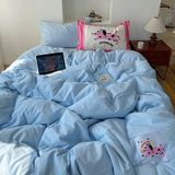 Knot Pure Cotton Bedding Set Cry Color Fre Sle Four Seasons Girls Heart Waed Cotton Bedroom Four Piece Set