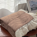 Korean Princess Style Lace Ruffles Soft Washed Cotton Skin-friendly Bedding Set Duvet Cover Bed Sheet/Fitted Sheet Pillowcases