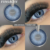 1 Pair New Colored Contact Lenses for Eyes Brown Graduated Fashion Gray Eyes Lenses Yearly Beauty Makeup Lens Women