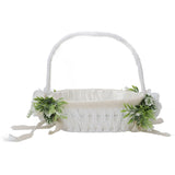Hand Woven Flower Girl Basket Lightweight Romantic Wedding Basket Multifunctional Fruit Basket for Ceremony Decoration
