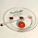 Transparent Glass Plate Simple Letter Dessert Plates Fashion Household Fruit Bread Glass Dish Nordic Kitchen Circular Flat Plate