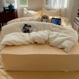 Striped Bedding Set INS Nordic Girls Soft 100% Cotton Bed Sheet Queen King Size Duvet Set Comforter Set Pillowcase Bed Linens