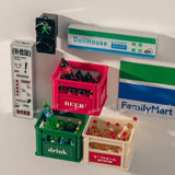 Mini Simulation Refrigerator Magnet Supermarket Supply Station Drink Sign Magnetic Stick-On Plate Tray Decorative Turnover Box