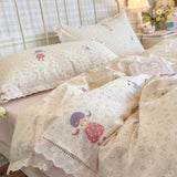 Floral Bed Sheets Set Simple Princess Duvet Cover Bedding Set постельное белье Set Room Decoration Bed Cover Set
