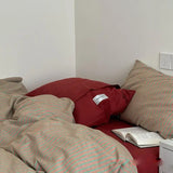 Nordic Striped Pure Cotton Bedding Sets 40S Cotton Skin-Friendly Comfortable Quilt Cover Kit Home Dorm Bedclothes for Seasons