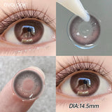 2PCS Fixed-Axis Lens Half Year Roasted Coconut Soft Contact Lenses Natural Highlight Black For Daily Makeup