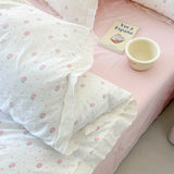 Princess Style Bedding Sets Ruffle Lace Bow Quilt Cover Romantic Print Bedclothes Home Decor Woman Girl Bedroom Duvet Cover 4pcs