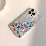 Seashell Starfish Pattern Phone Case For iPhone 11 13 14 15 16 Pro Max 16E 7 8 14 15 Plus X XS Max XR SE2 Feather Texture Cover