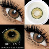 1 Pair Green Colored Contact Lenses Natural Pupils Eyes Soft lenses Soft Contacts 14.00-14.50mm Yearly Disposable