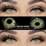 0~-6.00 Myopia Lenses 1 Pair Colored Contact Lenses with Degree Natural Eye Contact Prescription Lens Fashion Lenses