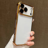 Luxury Electroplate Shockproof Transparent Phone Case For iPhone 17 Pro Max 17 Pro 17 Air Plating Clear Bumper Back Cases Cover