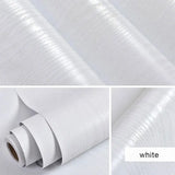Self-adhesive wallpaper wardrobe waterproof vinyl solid color wood grain bedroom cabinet furniture door renovation wall sticker