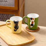 Cartoon Cute Cat Ceramic Mug Creative Office Water Cup Home Breakfast Milk Cup Couple Afternoon Tea Coffee Cup Friend Gift