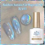 BORN PRETTY 10ml Black Glass Cat Magnetic Gel Nail Polish Ultra Shine Gold Silver Glitter Soak Off UV LED Gel Nail Art Varnish