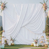 2PCS Dark Green Wrinkle-Free Photography Background Drapes Wedding Backdrop Curtain for Parties Baby Birthday- Crease Resistant
