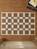 Heavy Duty Wire Loop Doormat Minimalist Plaid Entrance Rug Anti-Slip Dust Trapping Floor Mat for Home, Entryway, and Hallway