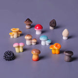6/12 Pack Simulated Small Mushroom Resin Pendant DIY Handcrafted Jewelry Accessories for Keychain Desktop Ornaments Making
