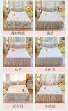 1PC 100%Cotton Bed Skirt Queen/King Size Floral Printed Bed Sheet with Ruffles falda de cama Full Size Bed Skirt for Single Bed