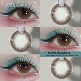 Blue Lenses with Prescription Myopia Colored Contact Lenses for Eye Cosmetic Eye Contacts Lens with Degree Yearly Pupil