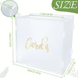 Ikeehome  PartyWorld Acrylic Wedding Card Box Frosted Gift Box with String Light Urn Box for Wedding Reception