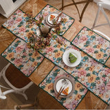 Jacquard Embroidered Table Runner Countryside Flowers Table Reusable Decor Home Kitchen Table Dining Runners Party Decorations