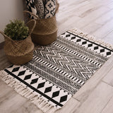 Cotton Linen Rugs and Carpets for Home Living Room Bedroom Tapestry Decorative Boho Ethnic Anti-slip Tassel Woven Floor Mat Door